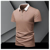 Summer men's POLO shirt, ice silk quick drying short sleeved pure cotton T-shirt, solid color business lapel half sleeved top