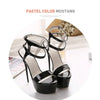 Summer 16cm High Heels Sandals Women Sexy Peep Toe Platform Ankle Buckle Strap Super-high Heel Shoe Party Pumps Gladiator Sandal