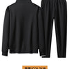 Top + pants Autumn and winter high-end boutique plus cashmere men's hoodie set, stand collar large size leisure sports two-piece