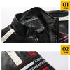 Autumn Winter Fleece Men's Motorcycle Leather Jacket Embroidery Racing Coat Windbreaker Outwear Faux Leather Biker Jacket