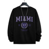 Miami Letter Pattern Printing Men Sweatshirt Casual Street Comfortable Pullover Fashion Hip Hop Tracksuit Autumn Warm Clothes