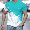 Casual Men's T-Shirt Gradient Printed Short Sleeve T-Shirt For Men 3d Text Pattern Tees Top Fashion Street Design Men's Clothing