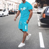 Men's clothing short-sleeved T-shirt + five-point shorts 2-piece set tracksuit fashion jogging casual Men's sets