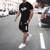 Men's clothing short-sleeved T-shirt + five-point shorts 2-piece set tracksuit fashion jogging casual Men's sets