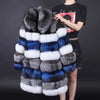 Maomaokong Real Fur Coat Winter Women Silver Fox Fur Luxury Warm Thick Furry Fox Fur Coat Long Natural Fur Jackets