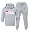 Fashion brand men's outdoor running fitness sportswear set autumn and winter hoodie hoodie + casual pants two-piece set