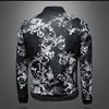 Minglu Autumn Winter Stand Collar Men's Jackets Luxury Pattern Pattern Long Sleeve Business Casual Male Coats Plus Size 5XL