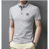 Summer New Men's Embroidered Polo Collar 100% Cotton Short Sleeved Polo Shirt Fashion Solid Color Casual Top T-shirt M-4xl