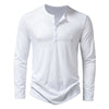 Autumn New Men's Cotton Button Long Sleeve  Henley Neck T-Shirt Casual Solid Color Breathable Versatile Fashion Slim T-Shirts