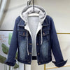 Autumn Winter Women's Plush Warm Denim Jacket Coat Cotton Fashion Short Blue Jean Coat Ladies Hoodies Outerwear