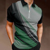 European and American new men's lapel golf polo shirt casual fashion business T-shirt gradient 3D printed short sleeved