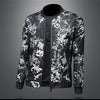 Minglu Autumn Winter Stand Collar Men's Jackets Luxury Pattern Pattern Long Sleeve Business Casual Male Coats Plus Size 5XL