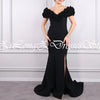 Elegant Party Evening Dresses Woman Sleeveless Mermaid Solid Color 3D-Flowers Sweep Train Floor Length Pleats Zipper Back