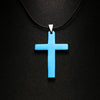 Men Simple Cross Pendant Alloy Necklace Chain Jewelry Christmas Day Gift Simple Cross Stainless Steel Necklace Titanium Steel