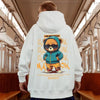 M-8XL American Style Street American Little Bear Print Oversized Hoodie Couple Hoodie Student's Large Soft Velvet Hooded Sweater