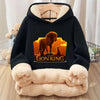 Mufasa Lion King Baby Sweatshirt Thickened Fleece Hoodie Boys Child's Anime Long Sleeve Winter Warm Cashmere Hooded Tops Clothes