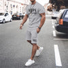 Simple Men's T-shirt and Shorts 2-piece Set Fashion Street Leisure Comfortable and Breathable Short Sleeve Set