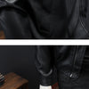 Minglu Spring Autumn Faux Leather Men's Jackets Luxury Solid Color Turn Down Collar Zipper Male Overcoats Motorcycle Man Coats