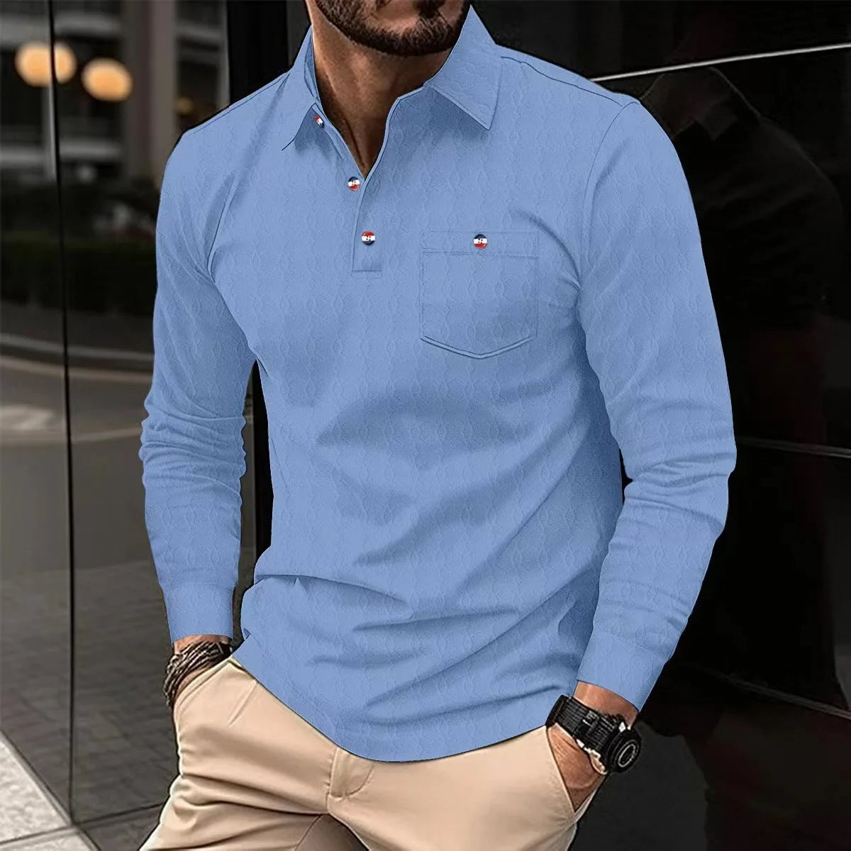 Spring And Fall Best Selling Men's POLO Shirts, Men's T-shirts, Solid Colors, Textures, Men's Clothing, The Perfect Gift For Men