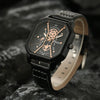 Alloy Quartz Bracelets Casual Leather Strap Cool Black