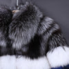 Maomaokong Real Fur Coat Winter Women Silver Fox Fur Luxury Warm Thick Furry Fox Fur Coat Long Natural Fur Jackets