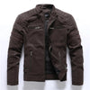 Plus Fleece Splicing European Leather jacket