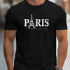 Men's 100% pure cotton summer loose size PARIS letter pattern print casual comfortable round neck short sleeved T-shirt top