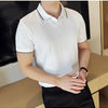 Men Polo Shirt Thin British Style Solid Casual Slim Fit Short Sleeved Top T-shirt Fashion Streetwear Men Clothing