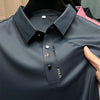 High end brand printed polo shirt men's short sleeved summer new fashion business casual seamless ice silk breathable T-shirt