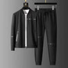 High quality temperament men's autumn and winter stand-up collar long-sleeved zipper two-piece suit sports and jacket and pants