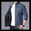 M-4XL Autumn/Winter New Men's Plush Thickened Knitted Jacket Vertical Neck Zipper Sweater Cardigan Warm Coat Jacket Jacket