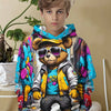 Kids Clothes Boys Hoodies Long Sleeve Cool Bear Print Children Spring Fall Clothes Fashion Outdoor Girl Clothes Pullover Tops