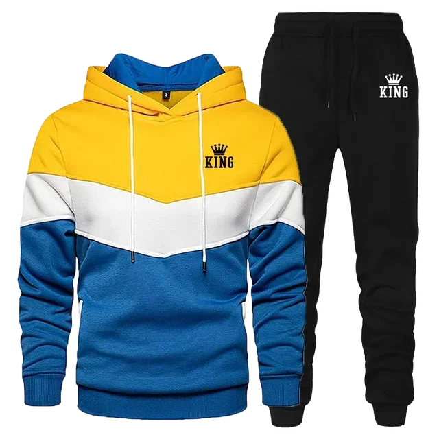 Men's Tracksuit Running Casual Hoodies Sweatpants Two Piece Sets Winter Sports Suit Outdoor Sweatshirt Set Fashion Male Clothing