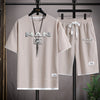 Mens Tracksuit T-shirt and Shorts Two Piece Set Truck Man Car Logo Men Sports Suit Fashion Breathable Sets