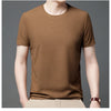 Men's New Summer Waffle round Neck Short Sleeve T-Shirt Comfortable Breathable Short-Sleeved Top for Casual Wear