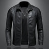 Pu Leather Jacket Men Winter Leahter Jacket Male Stand Collar Casual Windbreaker Trendy Mens Clothing Black Blue