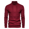 AIOPESON Slim Fit Pullovers Turtleneck Men Casual Basic Solid Color Warm Striped Sweater Mens New Winter Fashion Sweaters Male