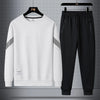 Spring and Autumn New Fashion Sports Long Sleeve T-shirt Set For Men Leisure Loose Comfortable Large Size Two-Piece Set