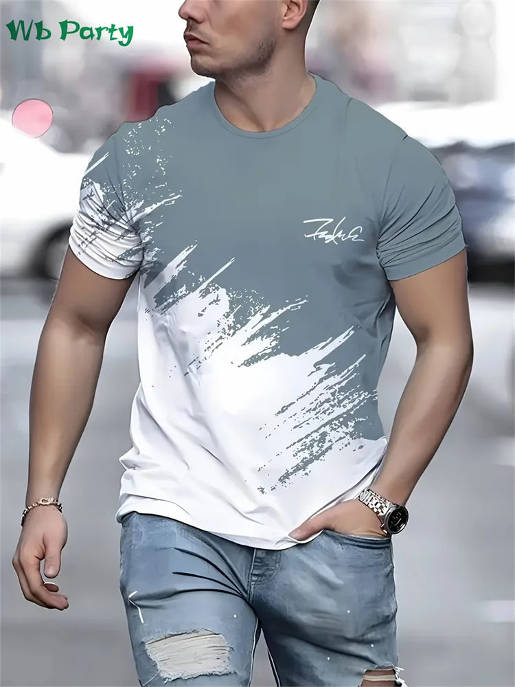 Patchwork Pattern Print Clothes Men Designer Men's T-shirts Men's Summer Clothes Short Sleeve Tee Simple Shirts Graphic Tee Tops