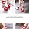 Summer 16cm High Heels Sandals Women Sexy Peep Toe Platform Ankle Buckle Strap Super-high Heel Shoe Party Pumps Gladiator Sandal