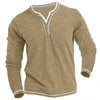 New Cotton Small V-neck T-shirts Men's Casual T-shirt Fall Winter Long-sleeved Comfortable Soft Stretch Henley Shirt