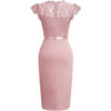 New Women's Lace With Patchwork Waist CinChing One Step Skirt And Small Dress