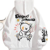 Street men's and women's sweatshirts endless struggle graffiti bear printed hoodie loose pullover sweatshirt casual