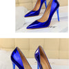 Women High Heels Blue Green Valentine Pumps Luxury Glossy Stiletto Wedding Bridal Nightclub Fashion Simple Solid Color 1829-2