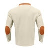 Cross-border new men's waffle color matching strap V-neck top casual long-sleeved bottoming T-shirt