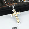 KISMIS 1PC Stainless Steel Cross Necklace Pendant Jewelry Catholic and Christian Jesus Amulet