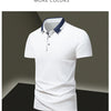 Summer men's POLO shirt, ice silk quick drying short sleeved pure cotton T-shirt, solid color business lapel half sleeved top