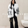 ZVAQS Natural Raccoon Fur Coat Women Winter Luxury Clothes White V Neck Fur Jacket Old Money Style Outerwears 2024 шуба женская