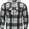 Cross border new fashionable European and American men's foreign trade leisure hooded plaid shirt jacket men's stock