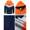 Autumn Winter Trend Mens Tracksuit Tricolor Striped Hoodies and Black Sweatpants High Quality Male Daily Casual Sport Hooded Set